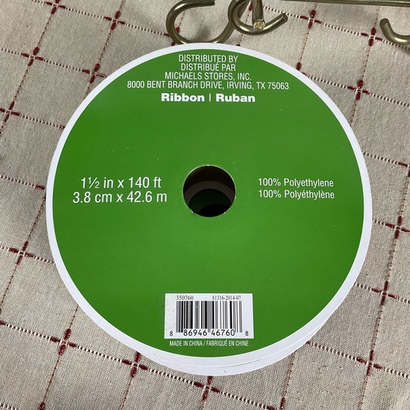 Celebrate It Christmas Jumbo Red Velvet Ribbon Rolls 1.5” x 140’ Each Set of 2 - Picture 4 of 4